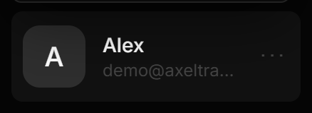 The profile menu